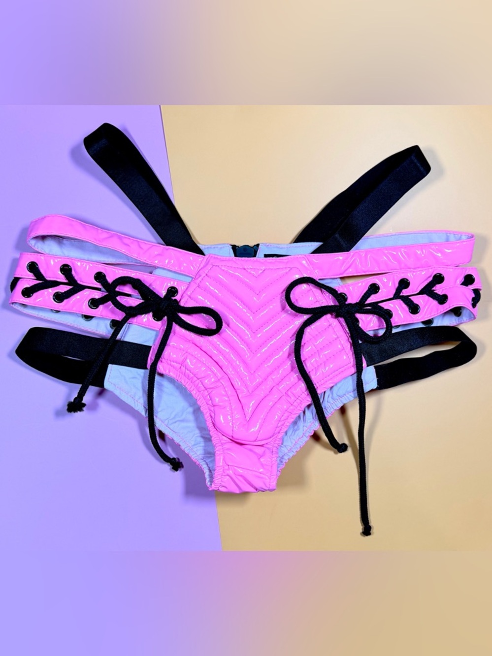 Dolls Kill Club Exx Rude Awakening via Harness Bottom - Neon Pink